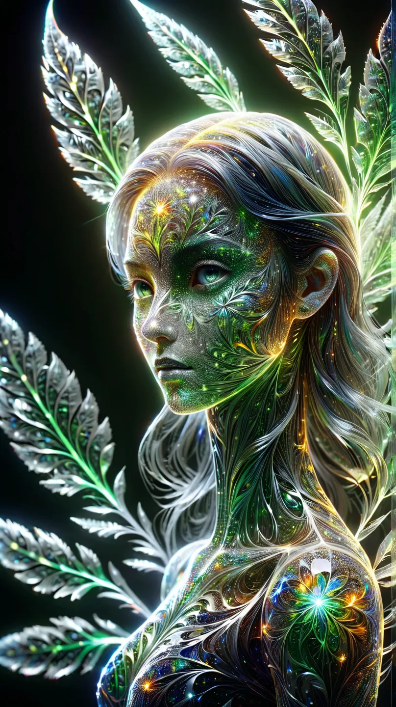 high resolution, Super detailed, (1 girl:1.3),（magic flower leaf），Dynamic light wavesBREAK sunlight, reverberation, Experimental photography, surreal contrast, Eye-catching visuals, Artistic abstraction,
Break the art of cutting, layered silhouette, comple...