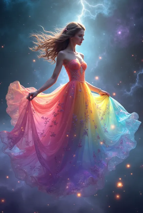 Rainbow spacial Beautiful princess dress 