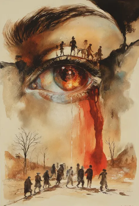 Create a beautifully detailed sketch capturing a fantastical world infused with nostalgia and shadowy intrigue. The style features clean, confident outlines with soft watercolor washes, balancing warmth and accessibility with intricate detail. The palette ...