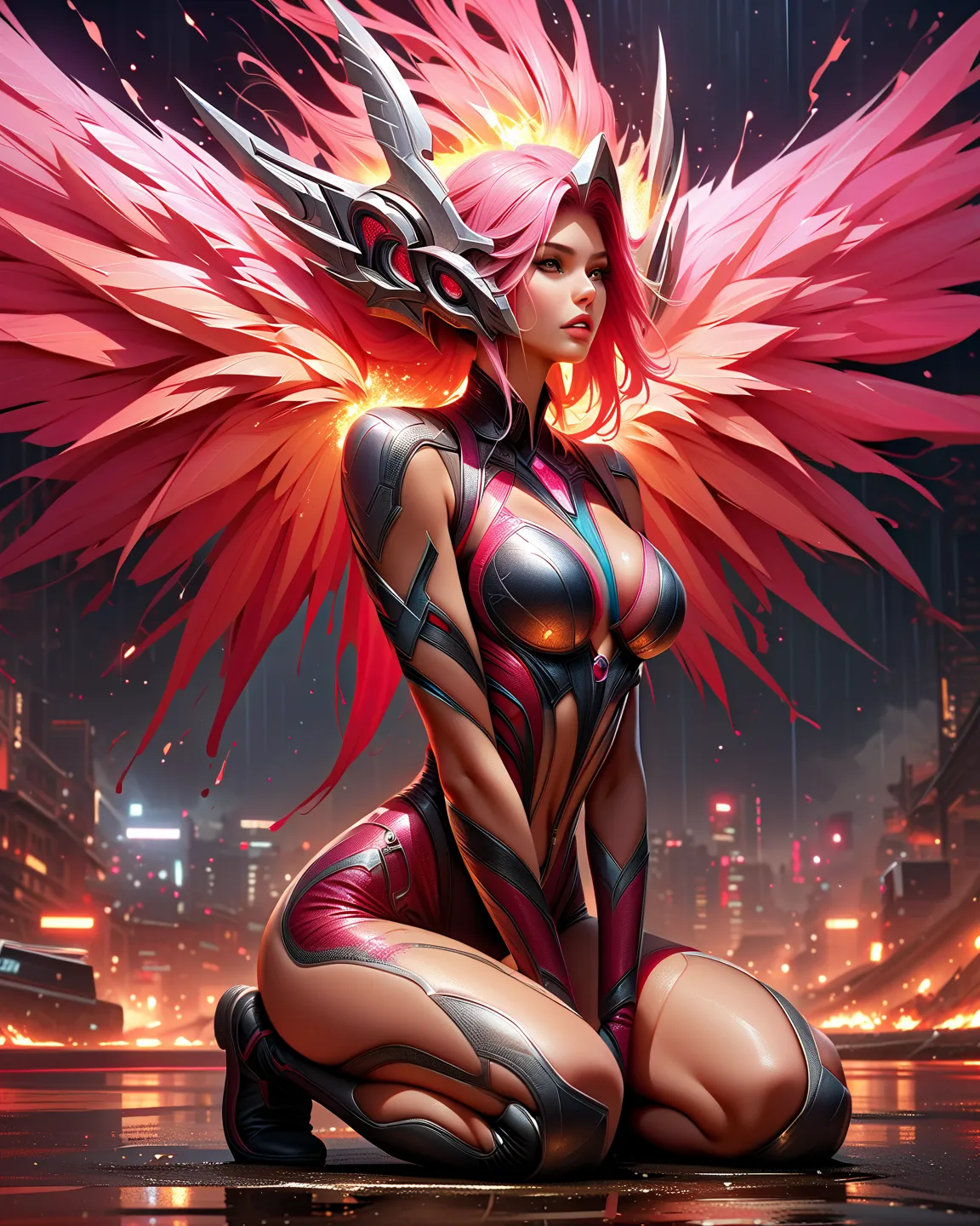 Full body view ((full body image)) Stunningly gorgeous  Full body image (((full body view))), Angela Spica, known as "The Engineer comic character", member of The Authority group from Wildstorm comics, creating energy force fields, and electrical storms. H...