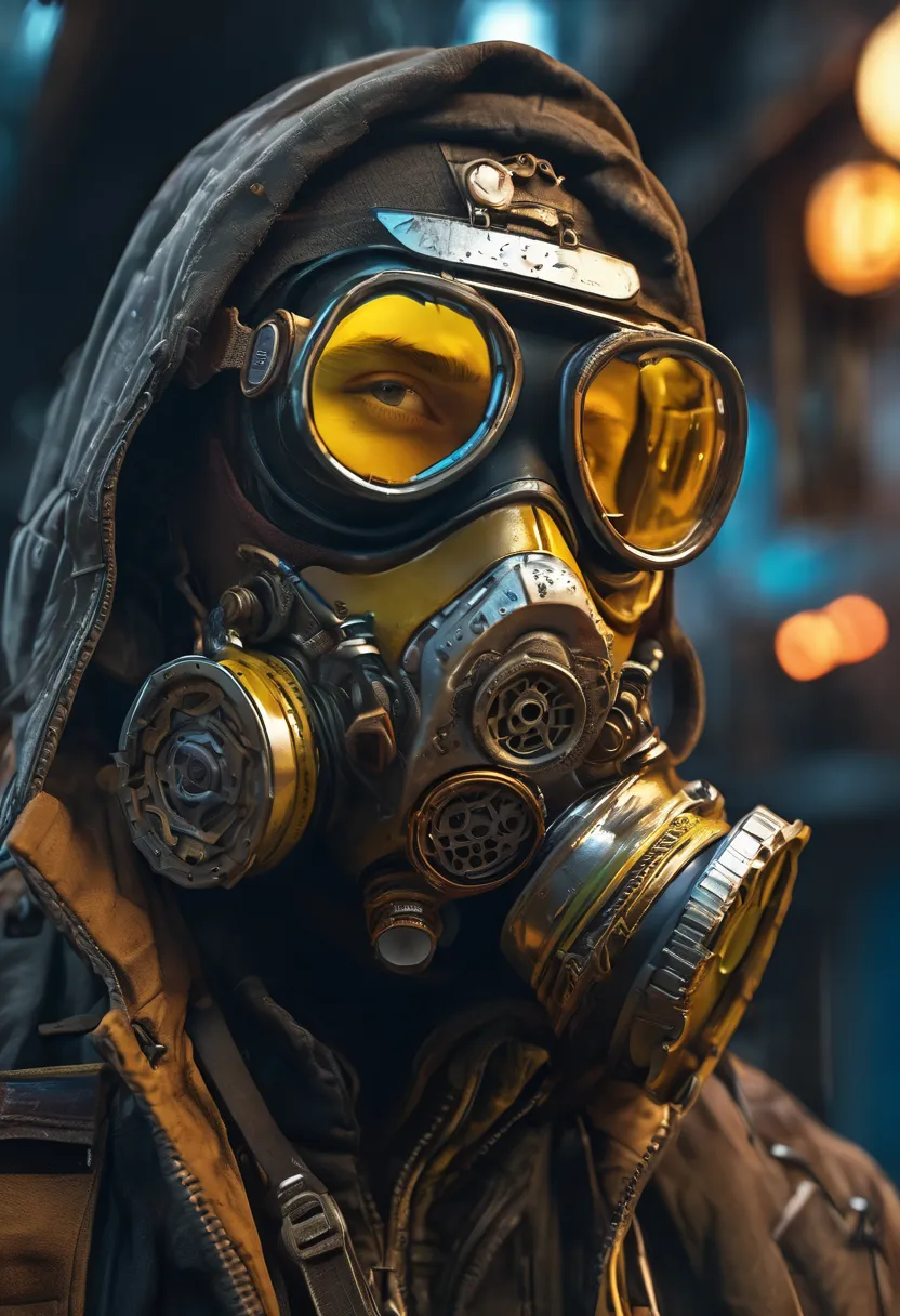 National Geographic style,  Cinematic, Freeze frame
steampunk warface, steampunk goggles, mechanic, gas mask, gas mask, cyberpunk, detailed cyberpunk, neon glow eyes, full body, 8k ultra realistic, hyperdetailed, artstation trending, octane render, unreal ...