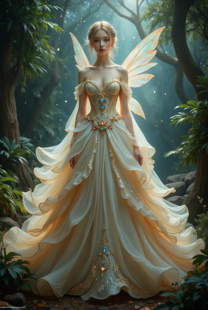 Queen fairy big ball gown flaunting ethereal unique design and color stone ornaments flaunting divinely unique color