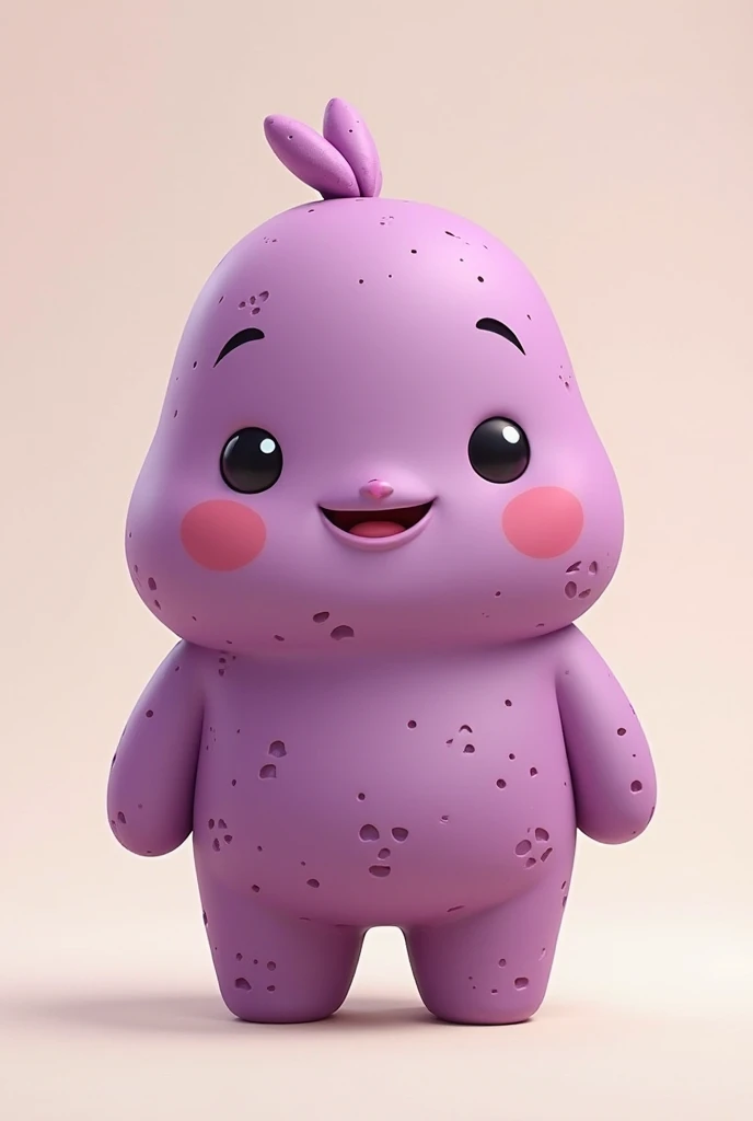 I want to make a cute boy character. A simple and easy to draw character.
Please draw the character with a sweet potato and purple face.