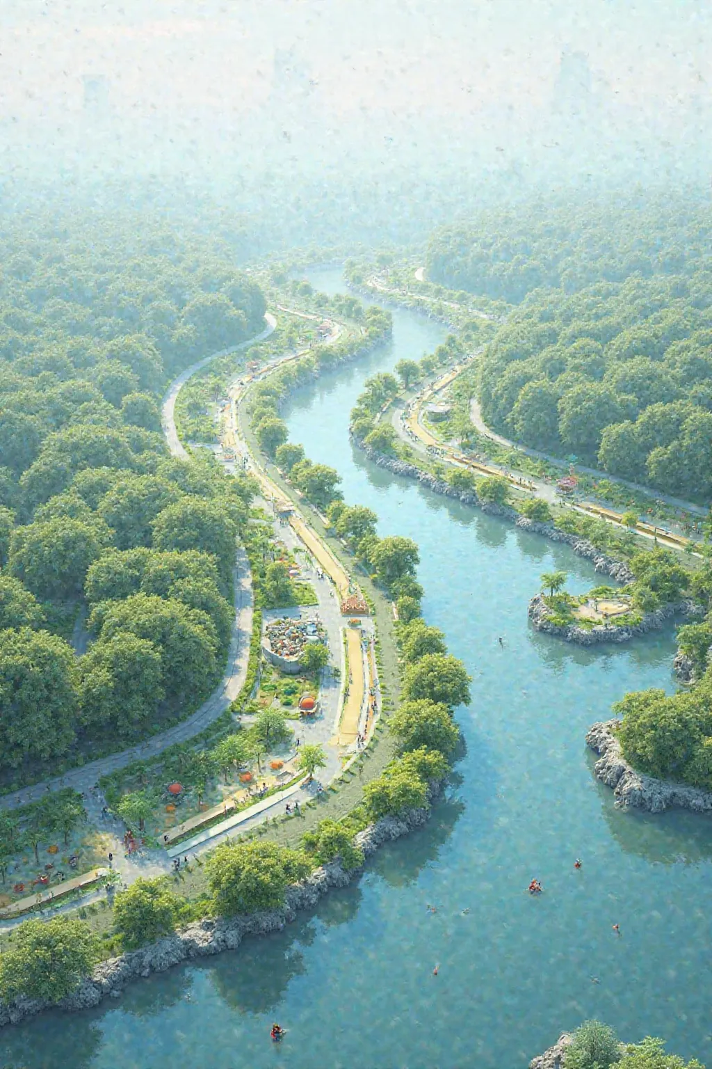 Fuxing Island in Shanghai is an island，Now I want to do a design competition for this island，Call for good design proposals from the community，One of the requirements is to build a public space with a temperature、that can interact with a slow travel networ...