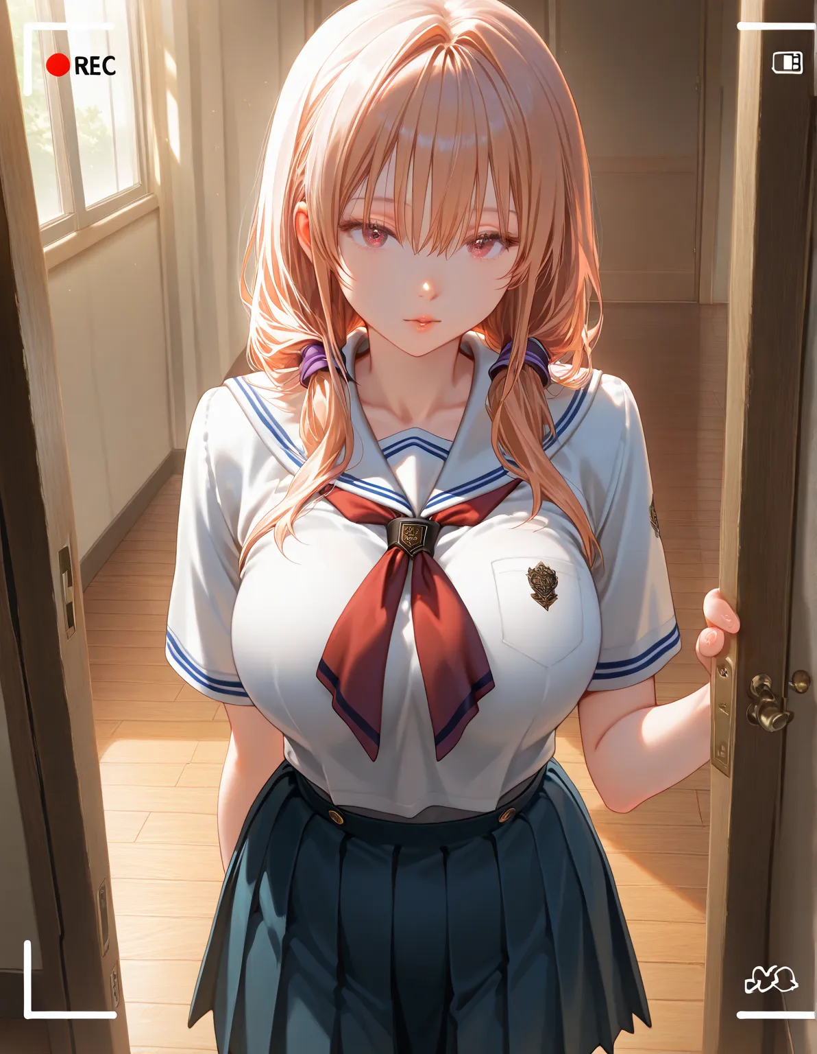 1 girl, Ariza Mihailovna Kujo, japanese school uniform, ภาพจากAnimeเรื่อง Tooki Bosotto Roshiago de Dereru Tonari no Ārya-san, Paintings by Saraho Tinaji, Translucent Kit, Masterpiece, precise, best quality, Details, โมเดลTranslucent Kit, Detailsสูง, Detai...