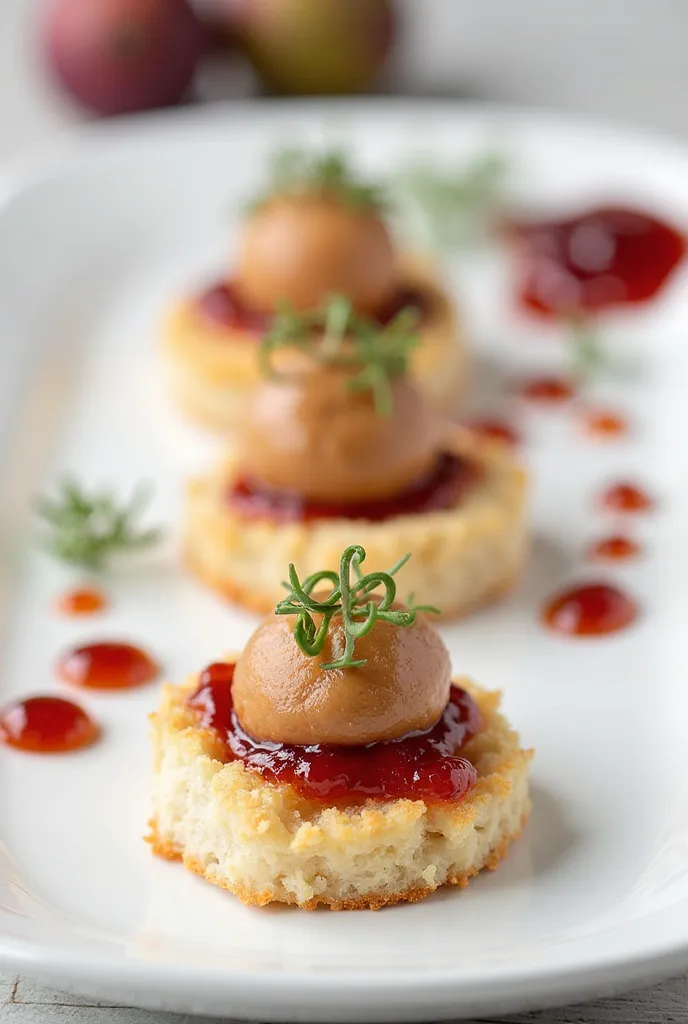 Appetizer : 
Foie gras canapes and fig jam