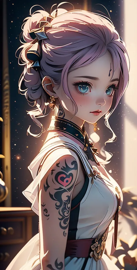 Beauty, ((（( best illustrations)、( Masterpiece , the best), (((1 girl,（ Breathtaking quality ：1.4），（high-quality leather texture), gentle face,Double pink ponytail, gradient hair color, （perfect body：1.1）， heart collar 、long lashes, smirk, super realistic,...