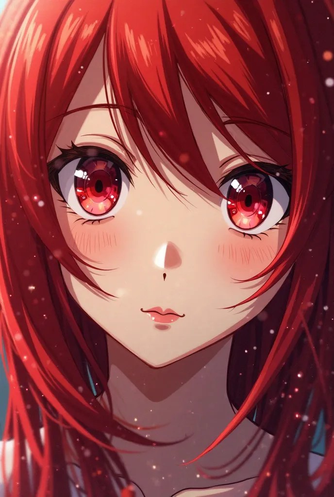 Anime girl with red hair and eyes