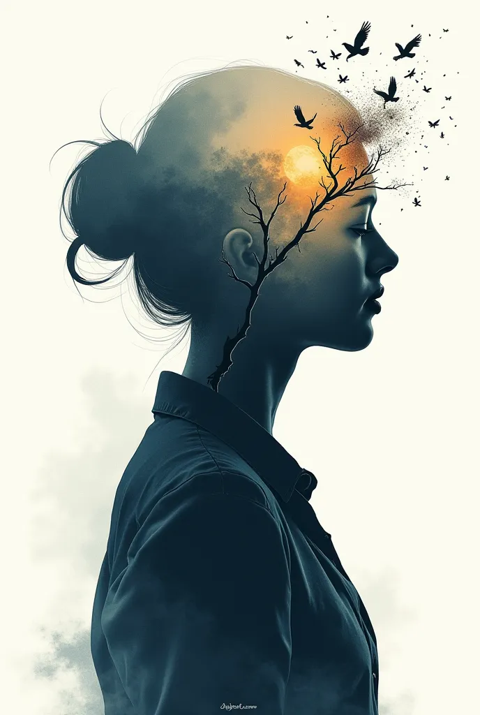 Concept: Design a cover where a person's silhouette is made of torn paper edges, and from within the cracks, stories, poetry, and emotions flow out in the form of ink trails, birds, rain, or fire. This concept captures the depth of emotions in poetry.
Mood...