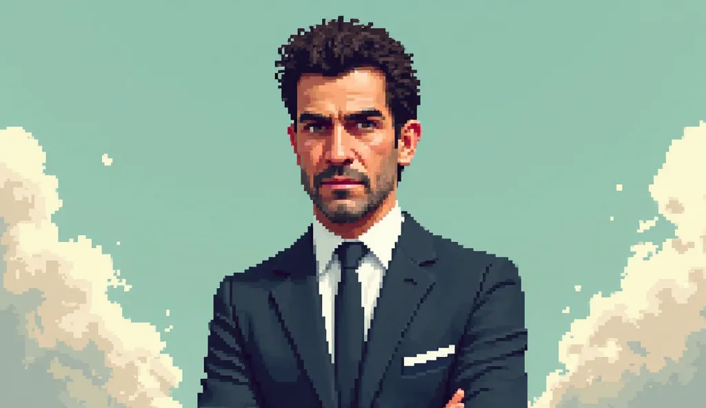 Palmeiras coach Abel Ferreira 3D pixel image