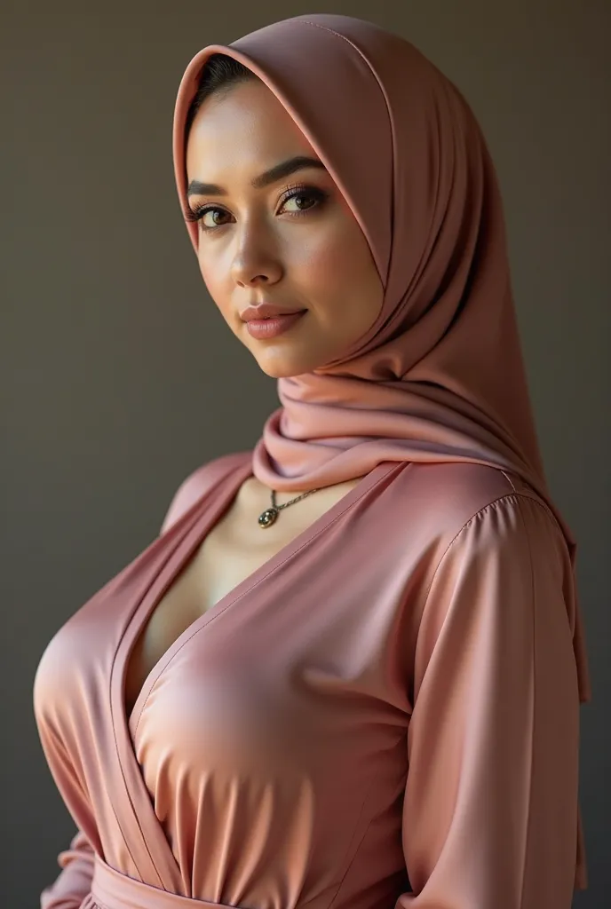 3 Beautiful and charming Malay women wearing hijab and soft and sexy satin clothes, have big and attractive breasts, ((Ultra-realistic INS photos 8K ULTRA UHD Plus)) ((Hyperrealistic photographer)) ((skin texture details))