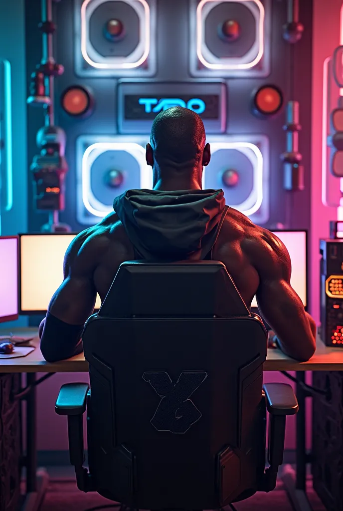 LeBron James sur un setup gaming de dos