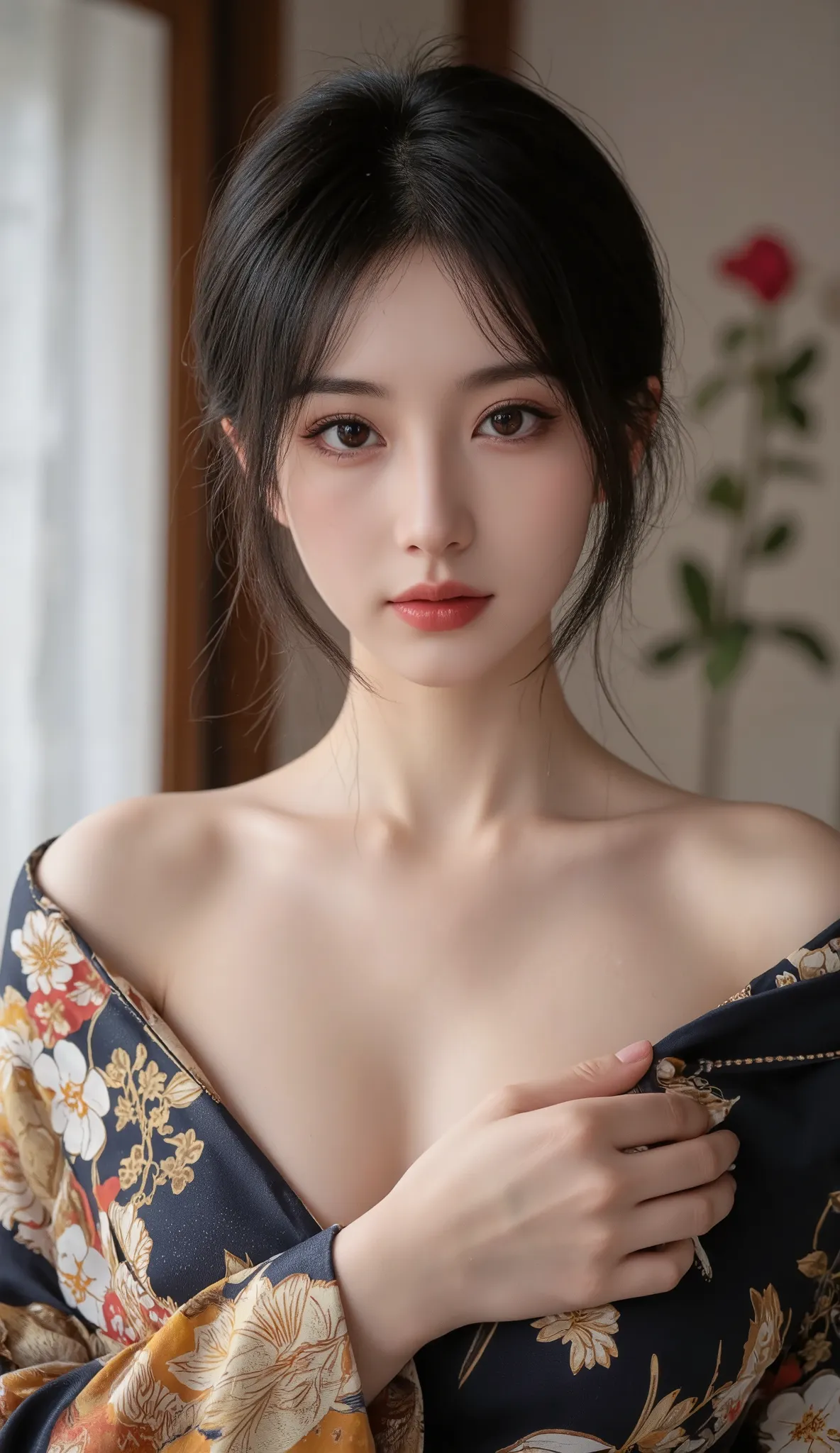 Solo, 8k, photoshoot, perfect body, perfect skin, slim body, flawless, glowing skin, beautiful face, natural makeup, super realistic, High Resolution, Masterpiece, Anatomically Correct, Best Quality, High Details, HD, High Quality, Super Detailed, 19 years...