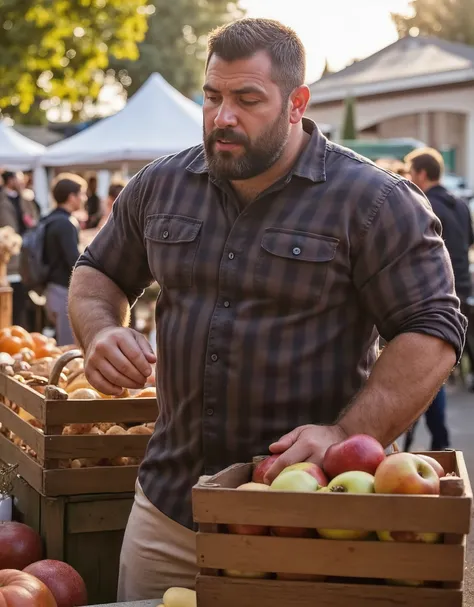 Masterpiece, Accurate, Award Winning, Best Quality, Extremely Detailed, 8K, HD, Super-Resolution, Realistic Textured Hair and Skin, ultra-photorealistic. A ((tall, burly, heavily muscled bearded man)) with ((olive-toned skin, thick dark beard, strong angul...