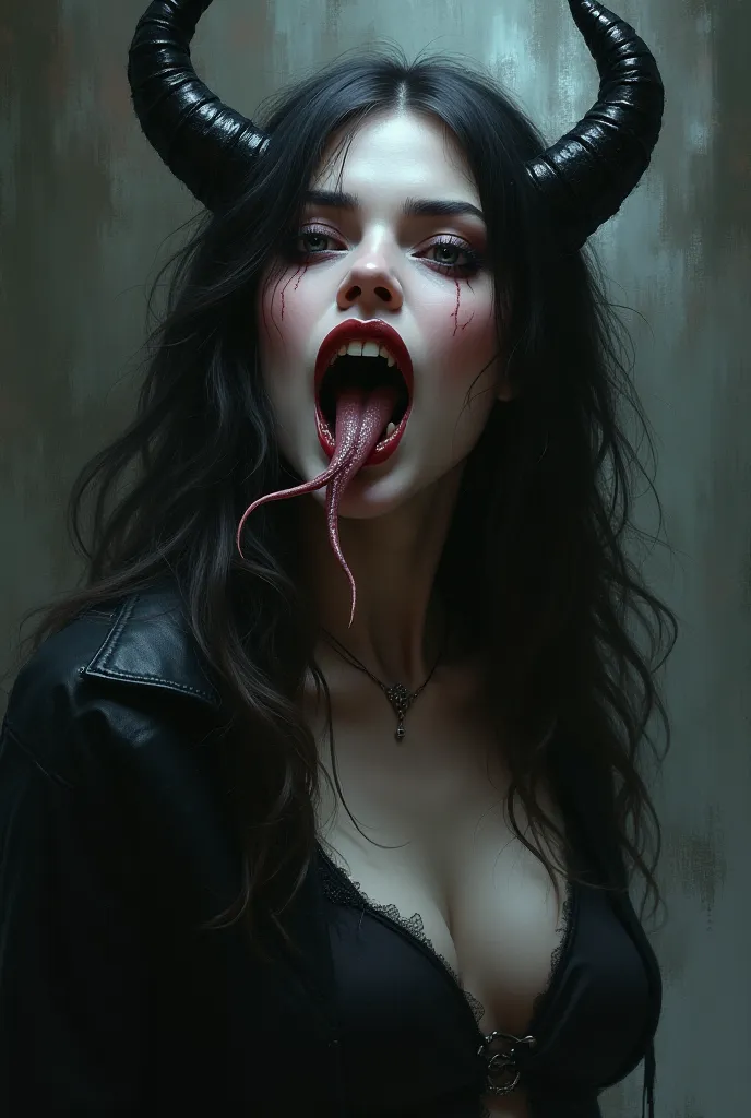 Devil girl with long tounge