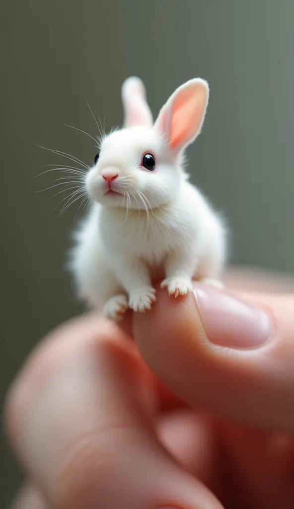 Create a photo of a tiny Rabbit on a finger