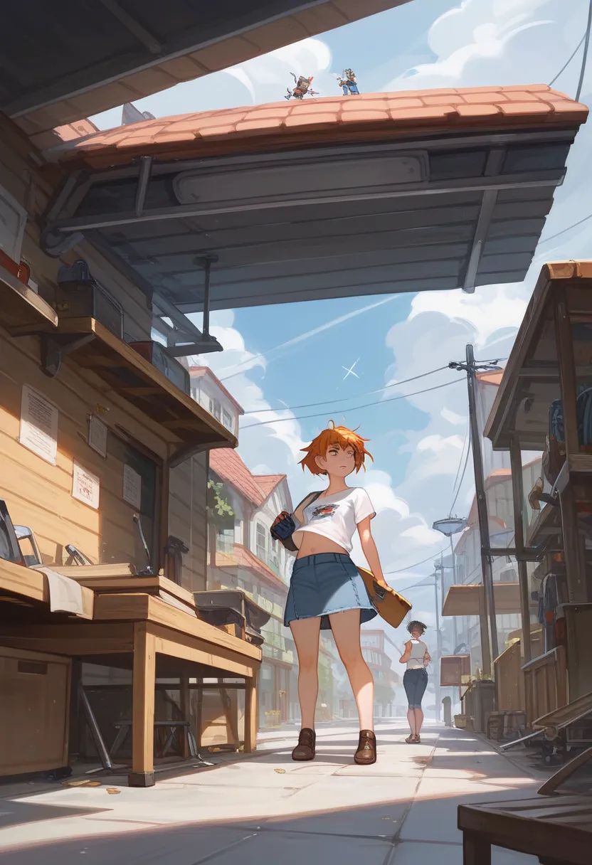 &Quotes;(([Workshop)), perfect quality, Fat, Inflated, full body,  amazing beauty, Jean Fabonian, small breasts, ( High Quality Anime , Makoto Shinkai), anger, , stands on a riverside street near the village,  Put Your Hand on Your Chest , staring at viewe...