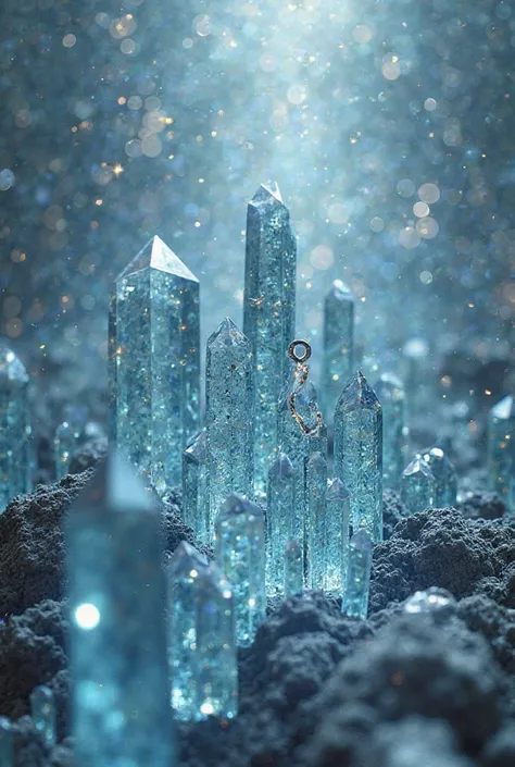 A crystals wallpaper with music symbols 