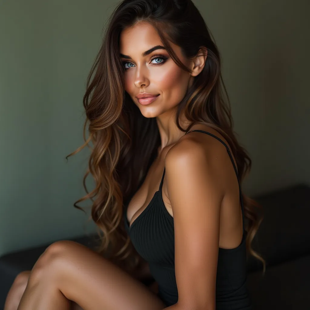 Valentina is an Argentine woman with a captivating presence. Her body is toned and curvy, reflecting her passion for fitness and her healthy lifestyle. She has long, straight hair in dark and brown tones that flows naturally, giving her an elegant and soph...