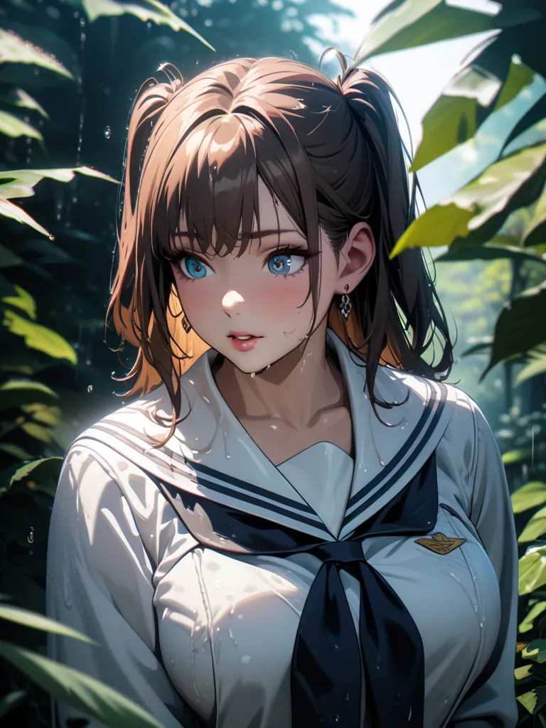 (beautiful girl: 1.3),1girl, Masterpiece , Highest quality, ultra high resolution, rich contrast ,very high quality,8 k,Highly detailed CG unit wallpapers,texture,incredibly absurd,ultra high resolution,RAW Photos,depth of field 1.2,(white sailor suit&Ligh...