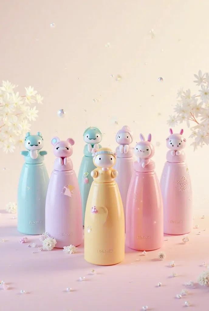 design 7 pastel BT21 image bodymist bottles according to the color of each member of BTS