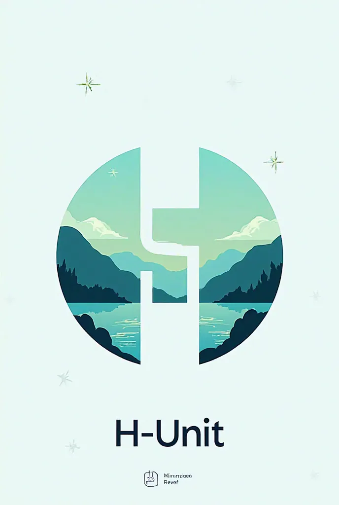 create a logo for a hydrogen company. the main element must be the letter H. Use the colors white, green and blue . add the name of our company or H-Unit. Make a complex logo