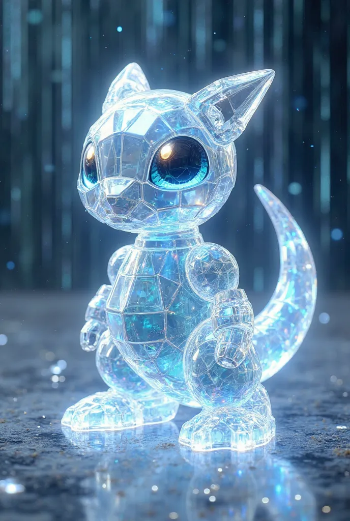 ClearAgumon appears as a small, transparent Digimon, Which comes from clear, transparent building blocks. It has divided the typical Agumon shape, but with a unique structure, where the building blocks are visible, which in gentle, which refract and reflec...