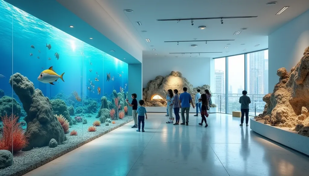 Help design rooms inside the museum, conservation zones and the future of the ocean, featuring exhibits that tell the story of underwater civilizations. There are large screens, booths and events that allow visitors to learn how to plant corals, restore co...