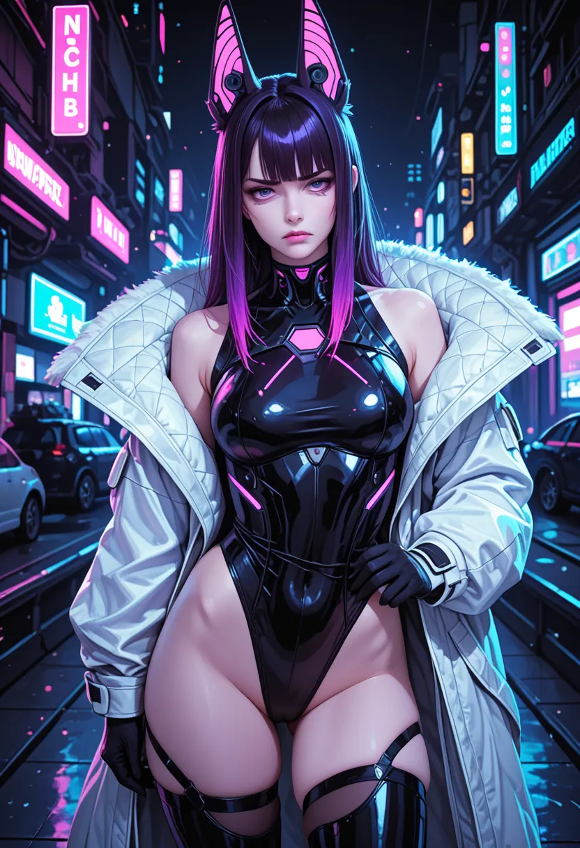 neonpunk style, (masterpiece,best quality,ultra high res:1.2),
side_light,
1girl,gougou,animal_ears,bdsm,thighhighs,scowl,snowy winter big river,, cyberpunk, vaporwave, neon, vibes, vibrant, stunningly beautiful, crisp, detailed, sleek, ultramodern, magent...