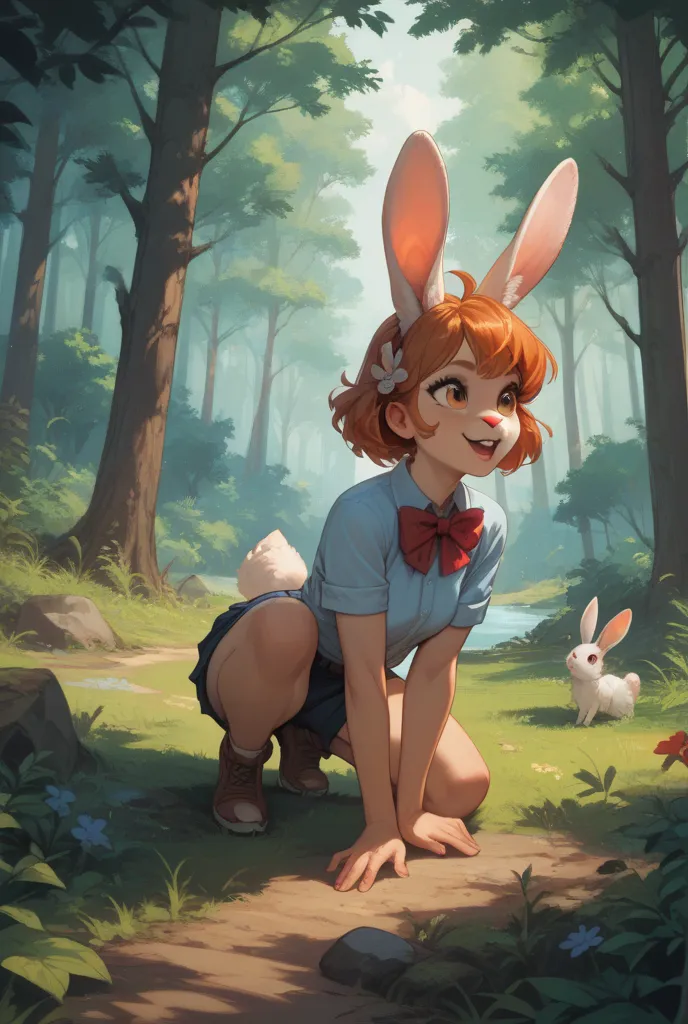 Want a rabbit talking in forest 