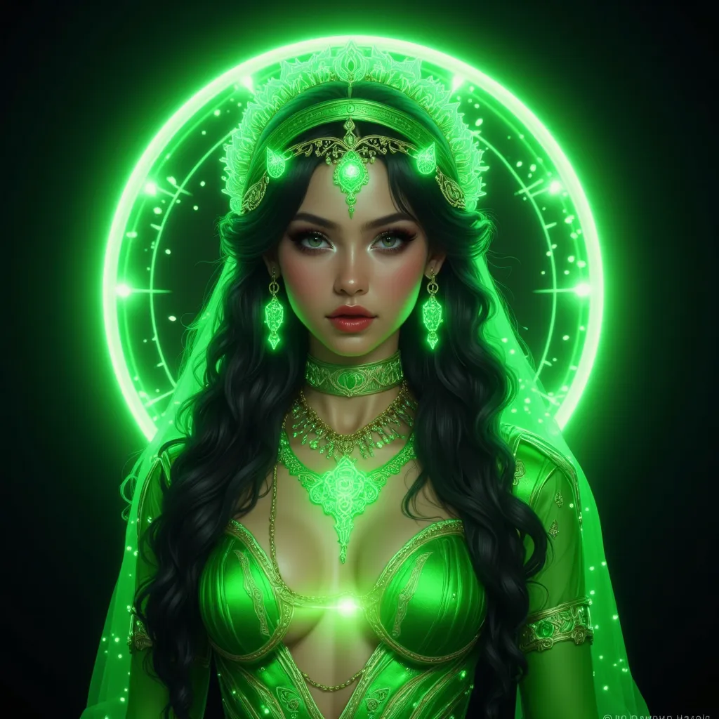 "8k resolution, best quality, ultra detailed, masterpiece, intricate details:1.3, Physical Clothing:1.3, black background, glowing clothes, The glowing body aura looks like green ray:1.5, glowing aura, Aura glowing body, glowing green color, glowing white ...