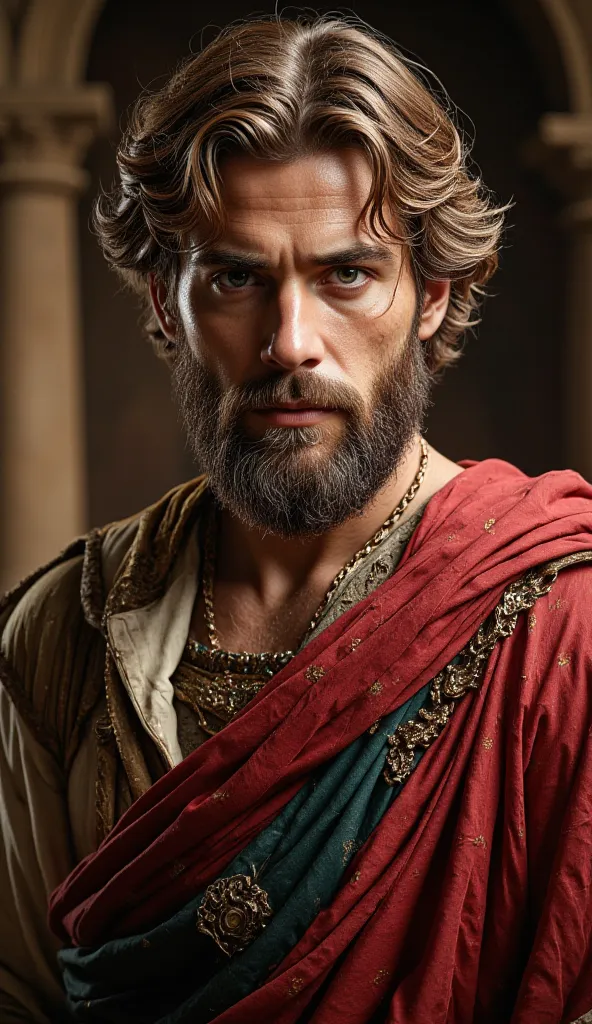 Daniel the prophet, in his younger years, bearded, with ancient royal clothes, close-up portrait, ancient environment and settings, perfect details, 8k resolution, crisp and clear, masterpiece detailed matte painting, deep color, fantastical, intricate det...