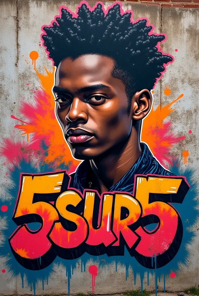 
Creer graphitti "5sur5" et homme africain.