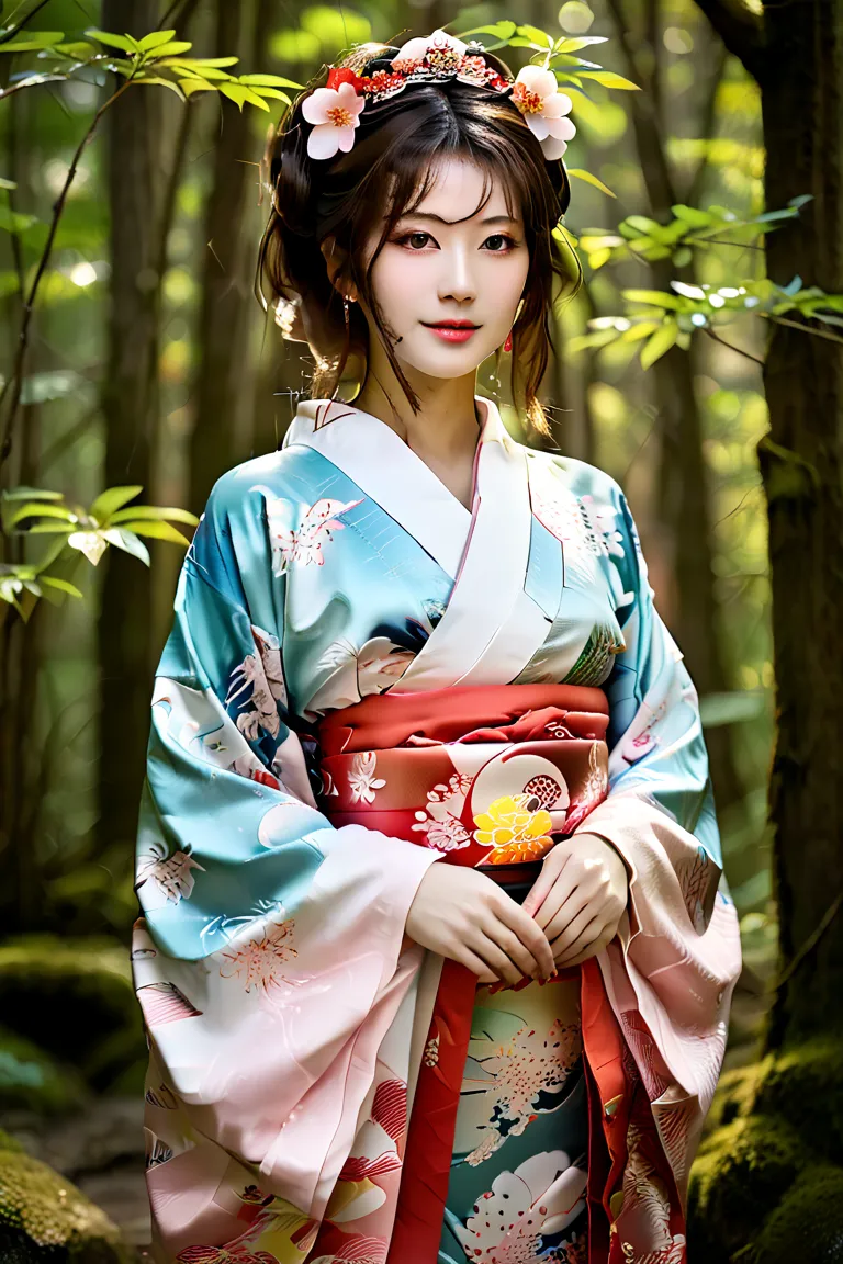 Aonuma Manuma Oshihime（Aonumanu Oshihime）God　 kimono　Halo　The goddess　beautiful　real　　