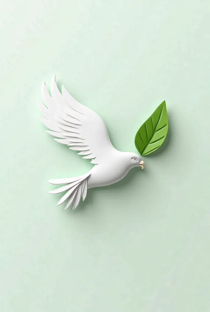 Created a professional 3D logo for a natural medicine agency, write simple, with a large title: Shalom Santé Bio, next to an image of a white eagle with a green leaf in the mouth. 