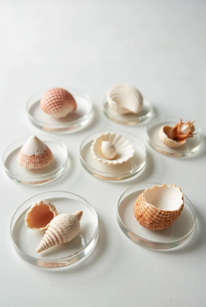 Picture of clear resin coasters with shells
