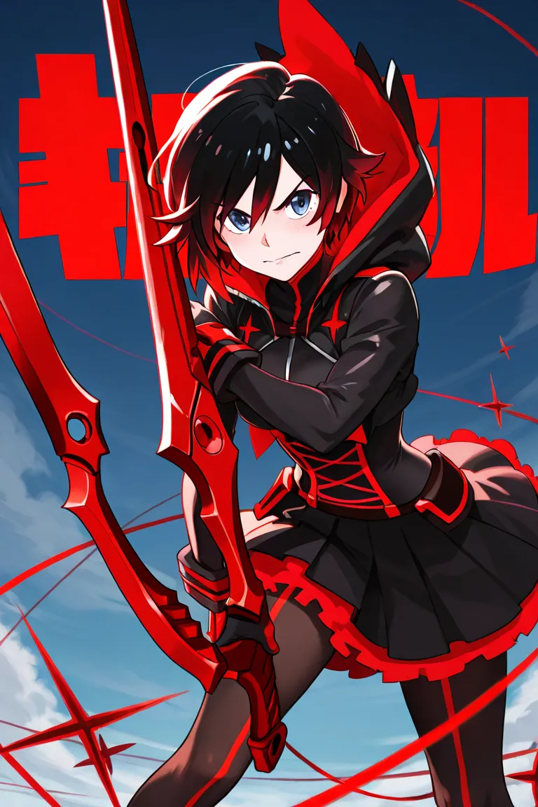 fused character, ryuko matoi (kill la kill), and ruby rose (rwby)