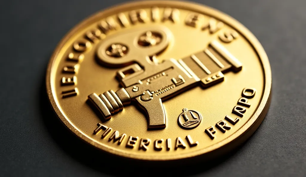 Gold Jubilee Medal in honor of the 50th anniversary of IMPERIALFILM, it depicts a camera, Film, in the lower center, the number 50, along the edge of the medal is the inscription IMPERIALFIL Corporation 