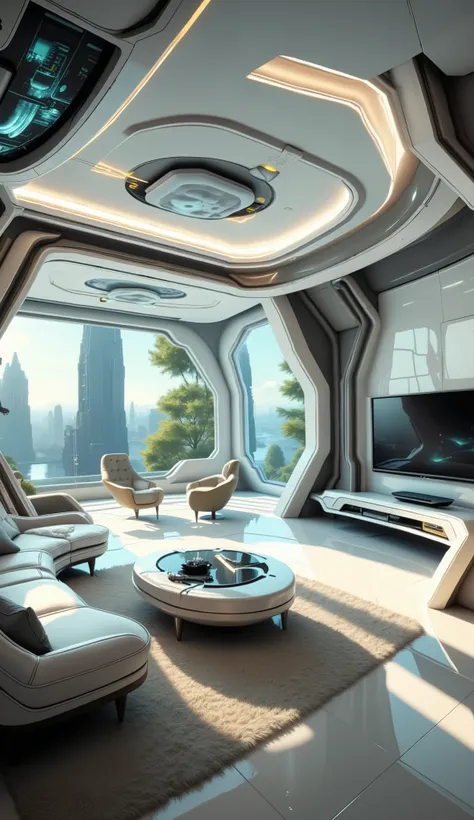 large living room, luxury, Future