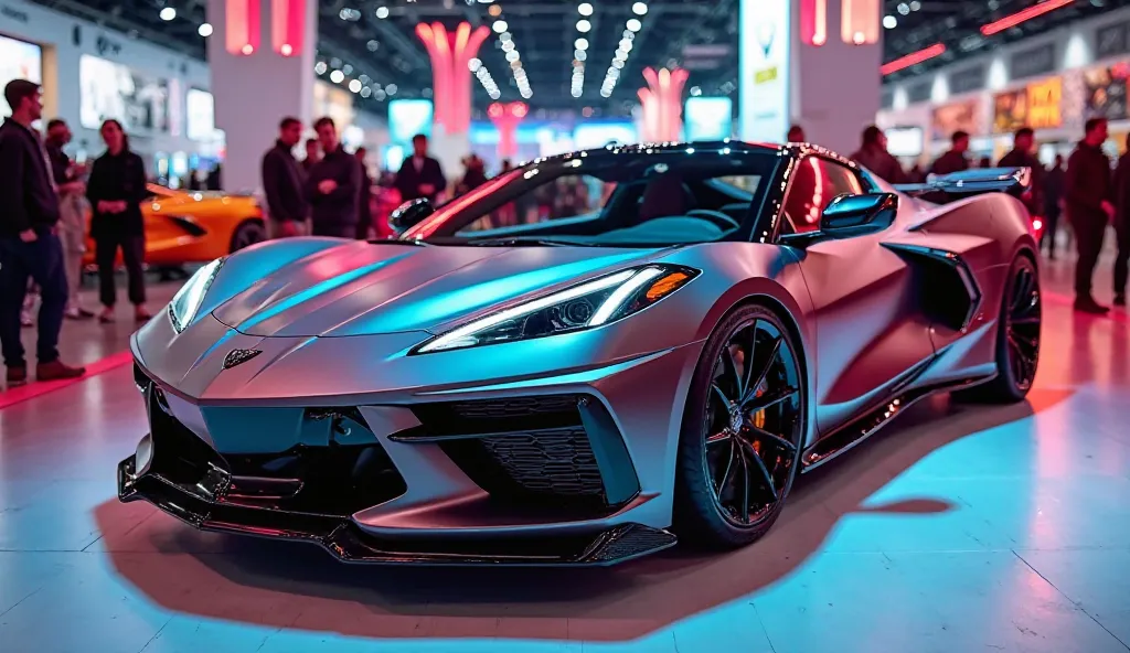 ( Corvette Zora) 2022 interior view background auto car show