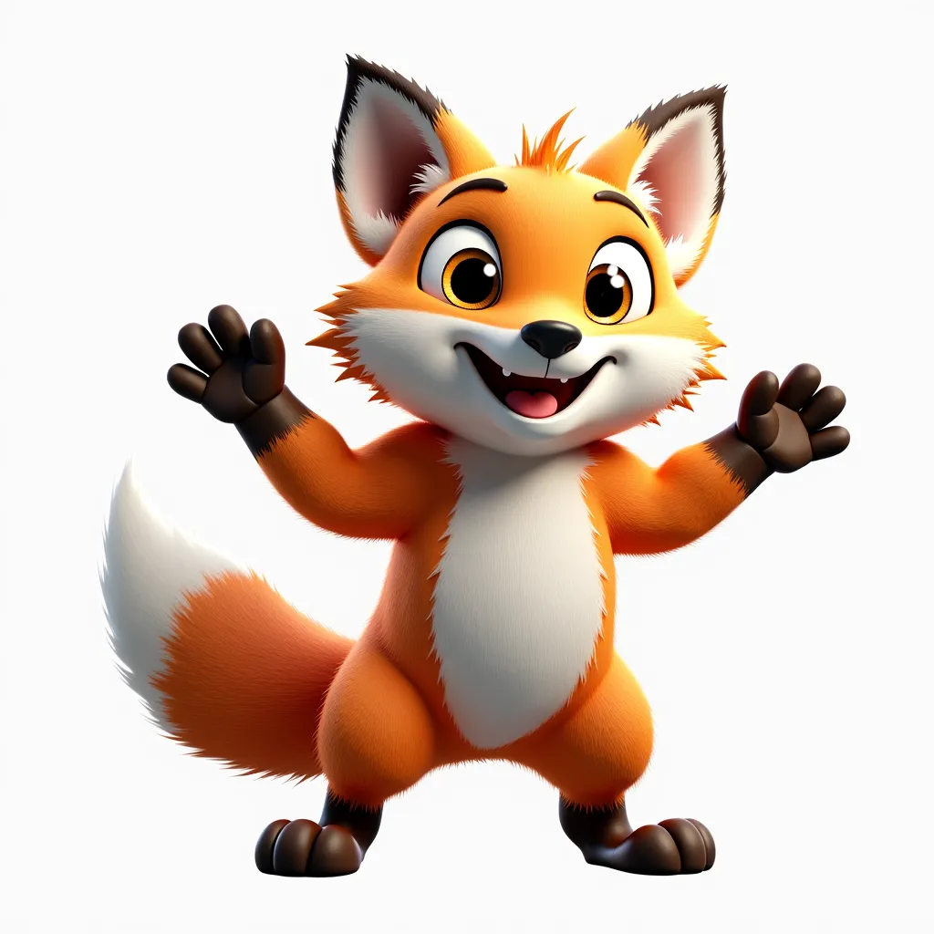 a-little-fox-stands-on-its-hind-paws-cheerfully-jumps-and-waves-its-paw-cartoon-style-3d-style