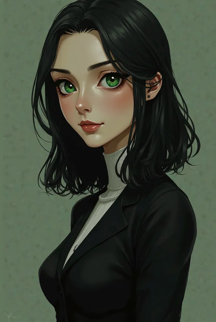 A tall and slender man, with an elegant and sinuous posture. His face is perfect and inspires confidence,  However, , When she smiles , his charm transforms into something creepy. Green eyes with a pointed pupil like that of a snake. Shoulder-length black ...