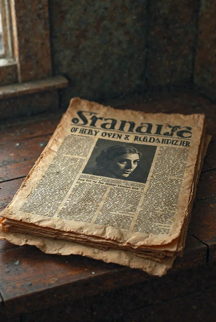 9.	Old newspaper with crime headline — A table with an aged newspaper stamping the news of Betsy Aardsma's murder.