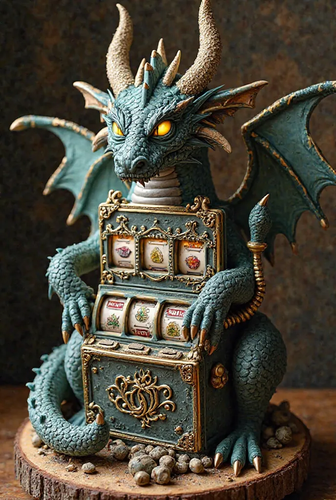 The dragon is a cake in the shape of a slot machine