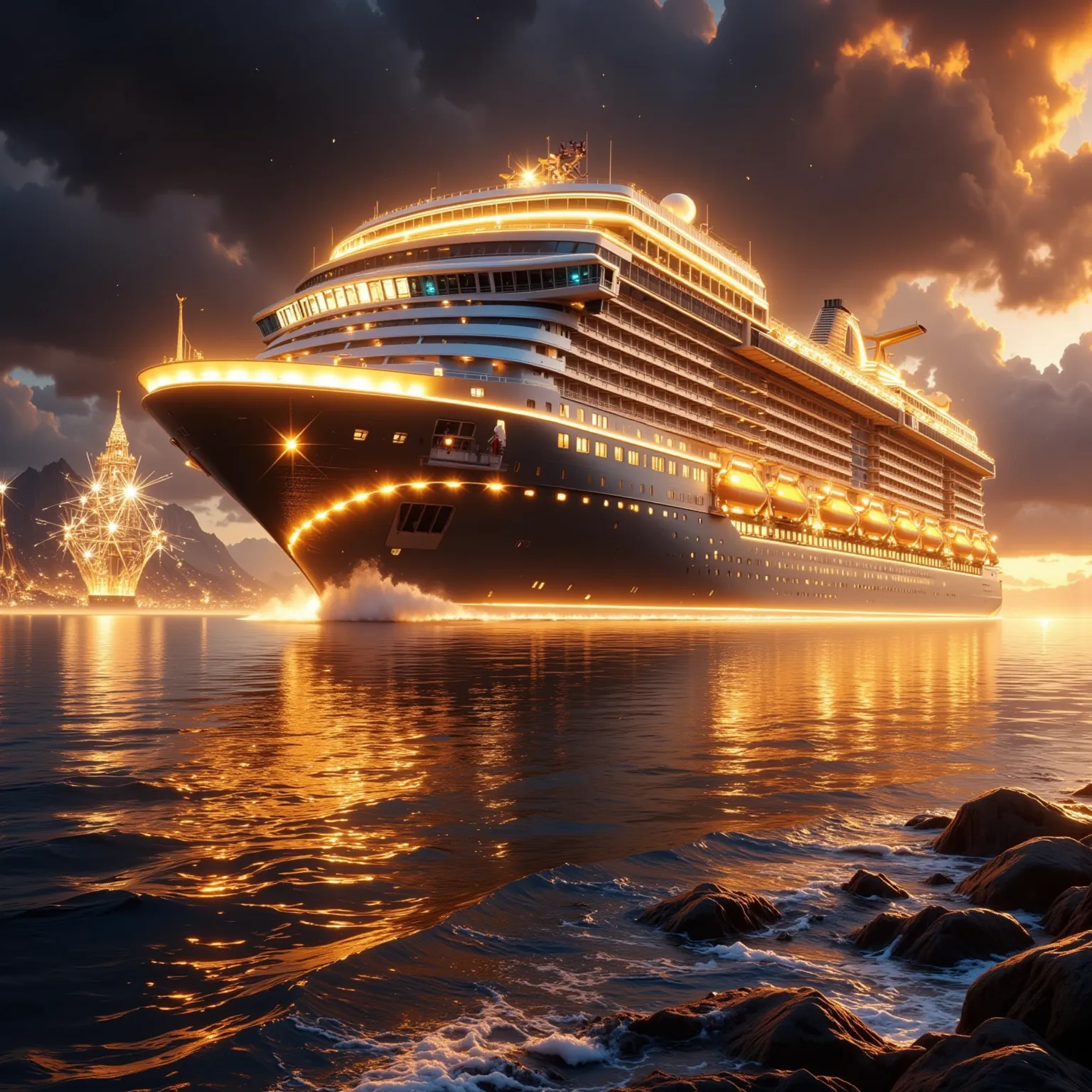 황금으로 가득한 cruise ship (Cruise Ship)  Draw me, 초고화질에 cruise ship (Cruise Ship) was shining in gold, , cruise ship (Cruise Ship) 이 황금색Iya , ultra high definition, 8k image, More light yellow and golden, 황금cruise ship (Cruise Ship)  – , 모든 세상의 구원과 평화와 행복을 기도하는...