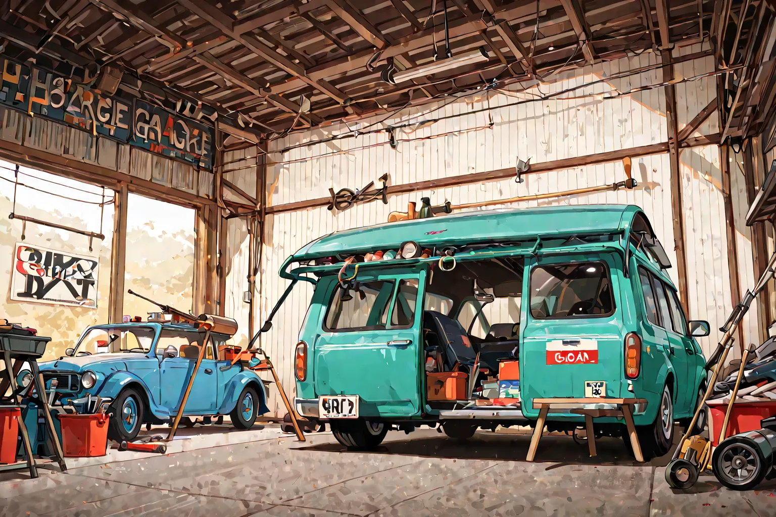 here is a garage with a wall of tools and tools, a picture by Juan O'Gorman, shutterstock, minimalism, wall, garage kit, white wall coloured workshop, garage, clean and organized, full product shot, organized, car garage, product photo, neat and tidy, high...