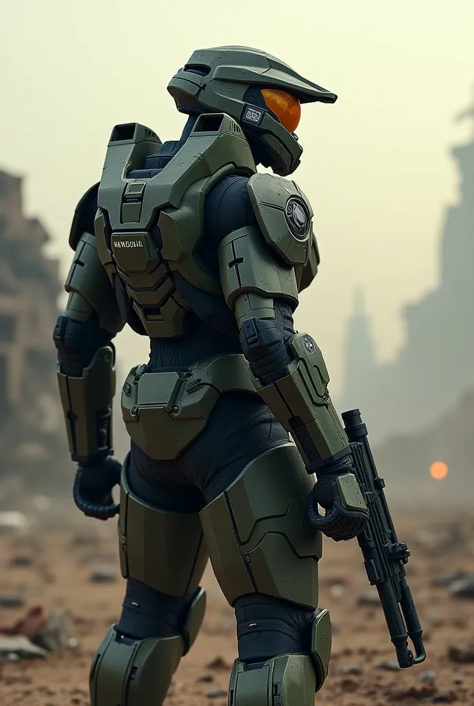 Realistic Halo soldier with the name NewGuil on his armor 