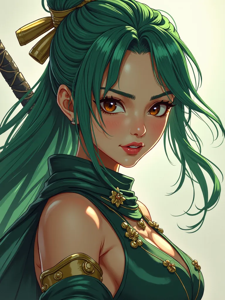 สาวสวยชาวเอเชียAge 30 Beautiful face  long hair แสดงเป็นRoronoa Zoro ( Roronoa Zoro ),  SwordsmanจากPeach Day Story มีdeterminationและทักษะการต่อสู้ที่ยอดเยี่ยม,Shaggy Asian Girl,Age 30,Beautiful face, long hair,Roronoa Zoro, Swordsman,determination,Excell...