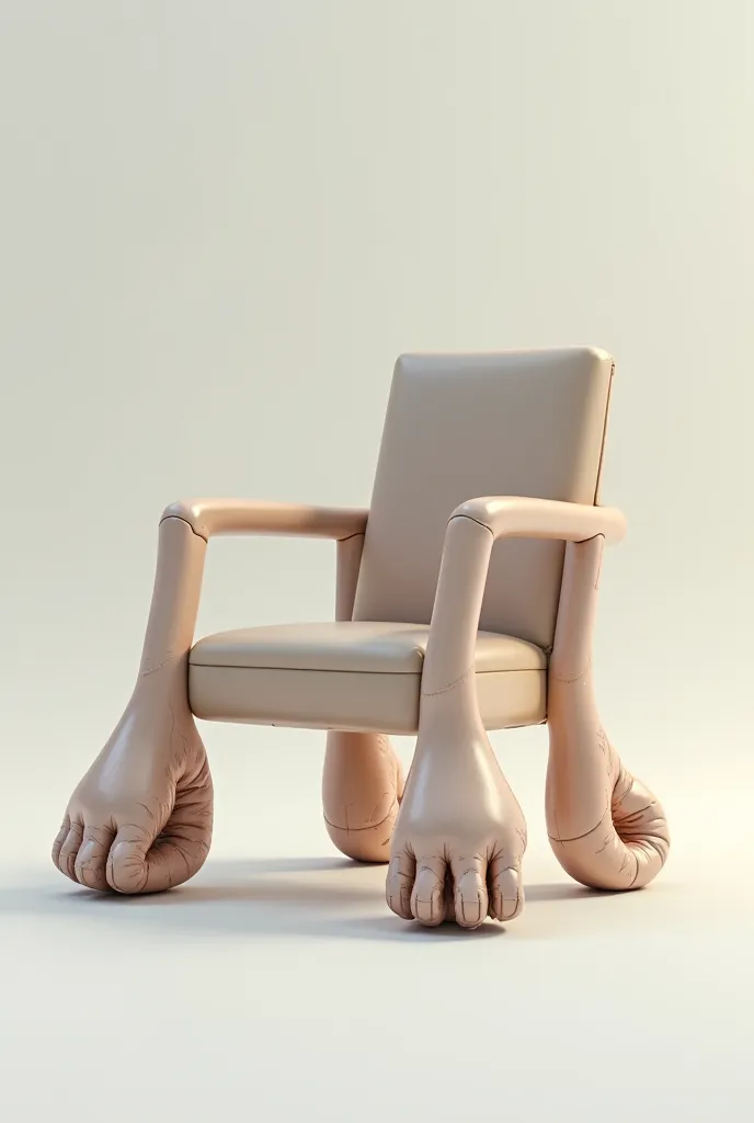 A chair with giant feet 