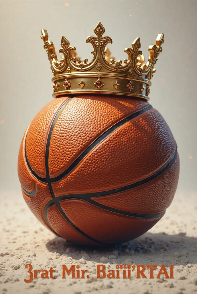 A picture of a basketball, with a crown on top. A long the bottom, it should say;Fundamentals + Hardwork= team work